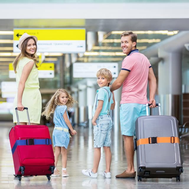 Thumbnail 6 de Vinabo einstellbarer Koffergurt-Set (4 Stück) mit farbigen Kofferanhängern zum schnellen Wiederfinden