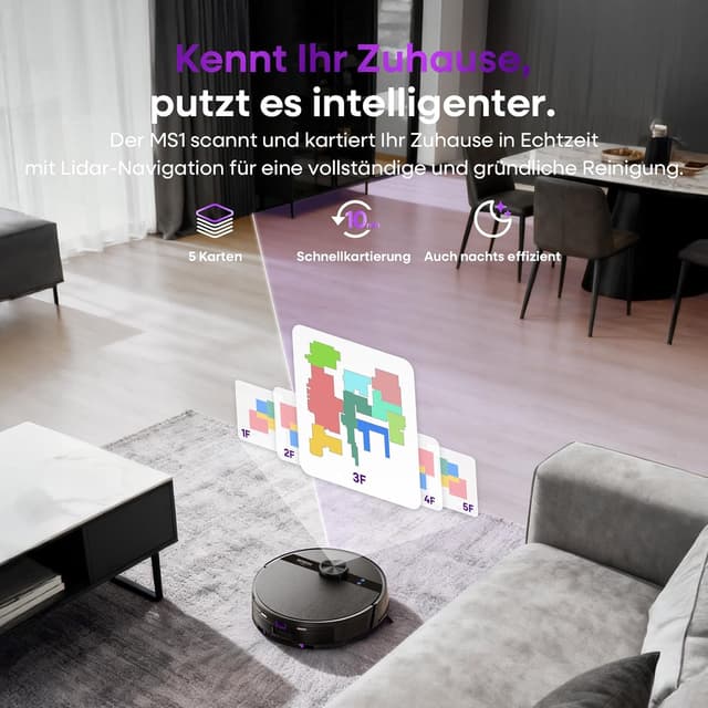 Thumbnail 3 de MONSGA MS1 Saugroboter mit Wischfunktion