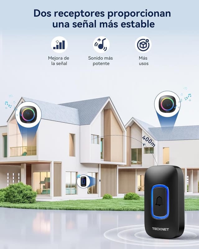 Thumbnail 3 de TECKNET Timbre Inalambrico Exterior 400m 📢
