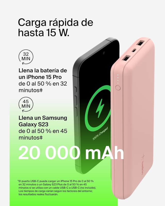 Thumbnail 3 de Belkin Batería Externa 20K USB-C – Carga Rápida ☀
