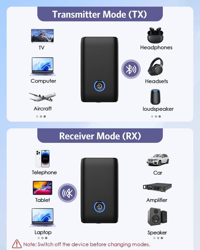 Thumbnail 4 de OQIMAX Bluetooth 5.3 audio adapter — 2‑in‑1 for TV