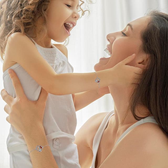 Detalle de Bracelet femme Yinsen en argent sterling 925, réglable avec pendentif cœur