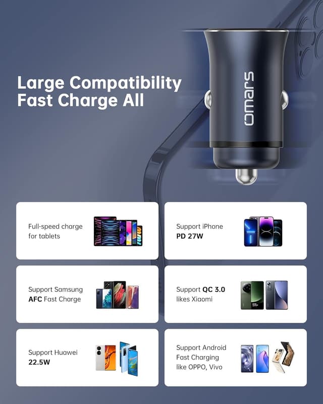 Thumbnail 5 de Omars Chargeur de Voiture USB 35W