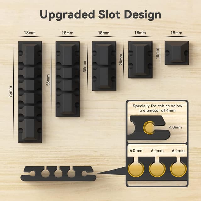 Detalle 2 de AGPTEK Clips organiseur de câble 5 pcs