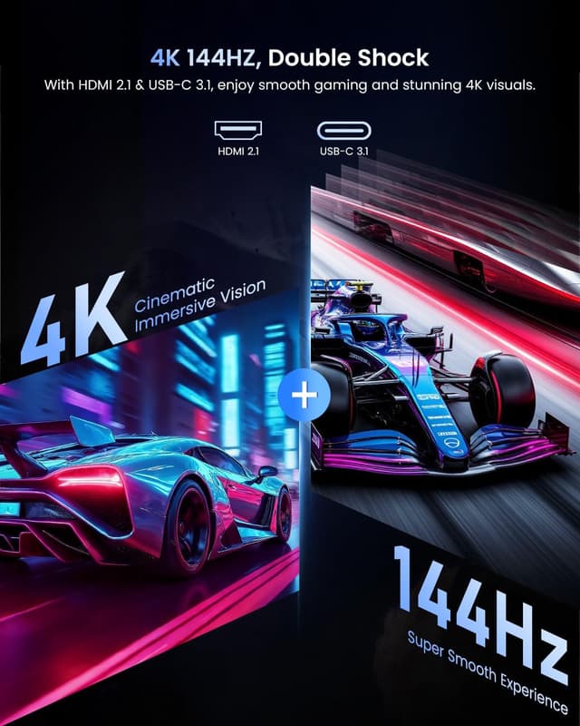 Detalle de UPERFECT UColor 19 Apex Portable Monitor 19" 4K QLED 144Hz (USB-C/HDMI, VESA)