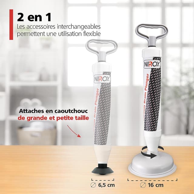 Detalle 2 de Nirox Déboucheur à ventouse à pompe à air comprimé pour évier et canalisations haute pression