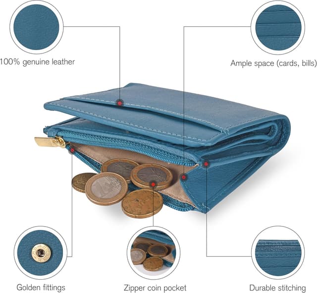 Detalle de Oak Leathers Nappa Ottanio RFID Leather Wallet 👛