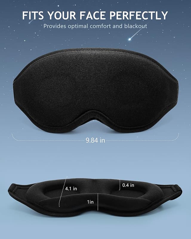 Thumbnail 6 de Eye Mask 2 Pack 3D Sleep Mask Black