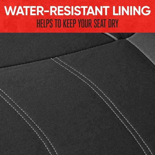 Detalle de Motor Trend Black Cloth Car Seat Covers for Front Seats (Bucket Seats) with Removable Headrests