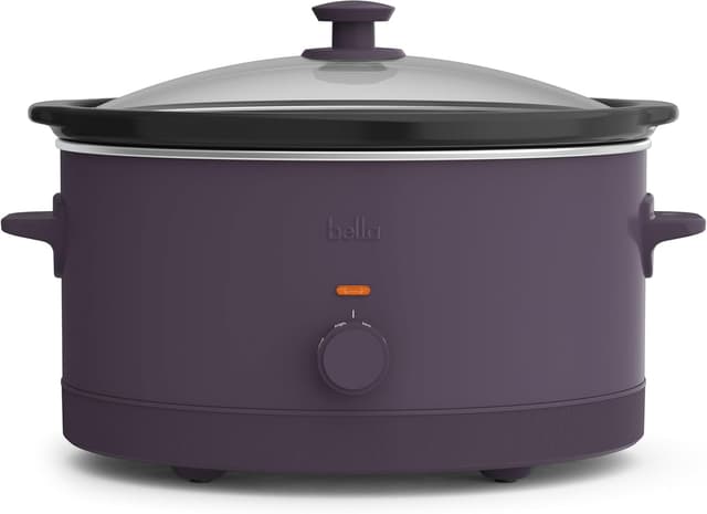 Detalle de bella 6.0 Qt Manual Slow Cooker in Plum (Ceramic Nonstick, 3 Heat Settings)