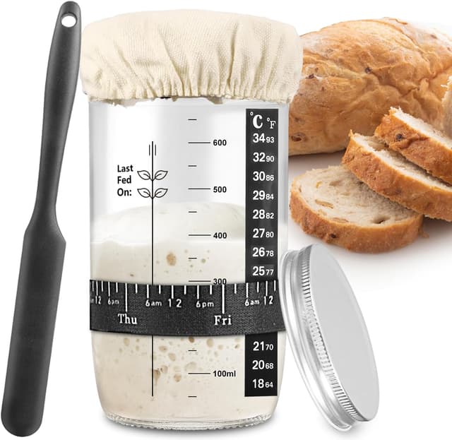 Imagen de zunmial Sourdough Starter Jar 680 ml glass kit 🍞 en OfertitasTOP