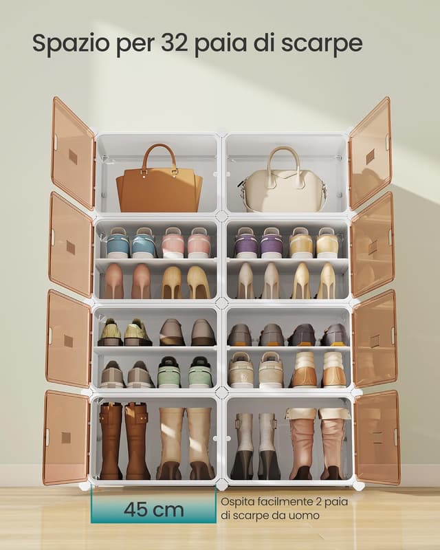 Detalle 2 de SONGMICS Scarpiera 8 scomparti per 32 paia
