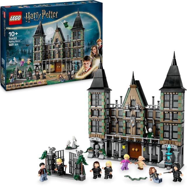 Detalle de LEGO Harry Potter 76453 Landsitz der Familie Malfoy – Sammel- und Fantasy-Bauspielzeug mit 9 Minifiguren