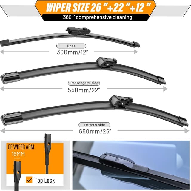 Detalle de OEM Windshield Wiper Set 26+22+12