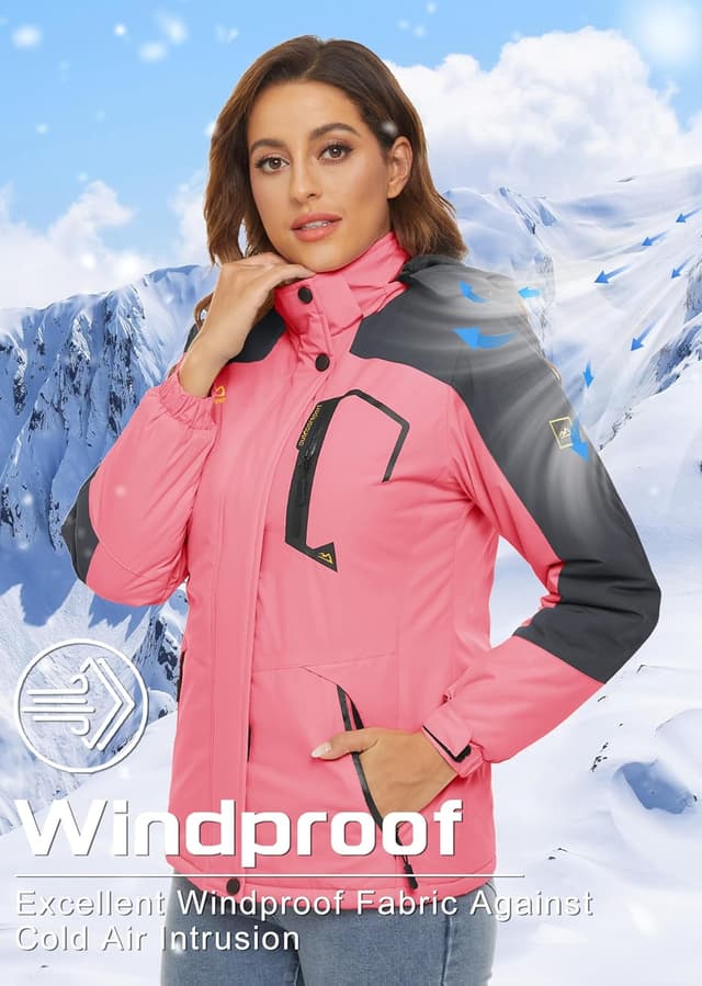 Detalle 2 de TACVASEN Women's Waterproof Jacket with Detachable Hood