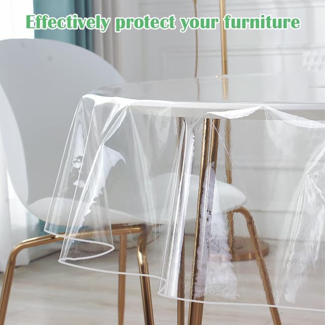 Thumbnail 6 de DASIAUTOEM Tischdecke Transparent Rund, Durchsichtige Tischdecke, Tischfolie Durchsichtig, PVC Folie Fettdicht Tischschutzfolie Tischschutz, Rund Klarsicht Durchmesser 122 cm
DASIAUTOEM Tischdecke Transparent Rund, Durchsi…
