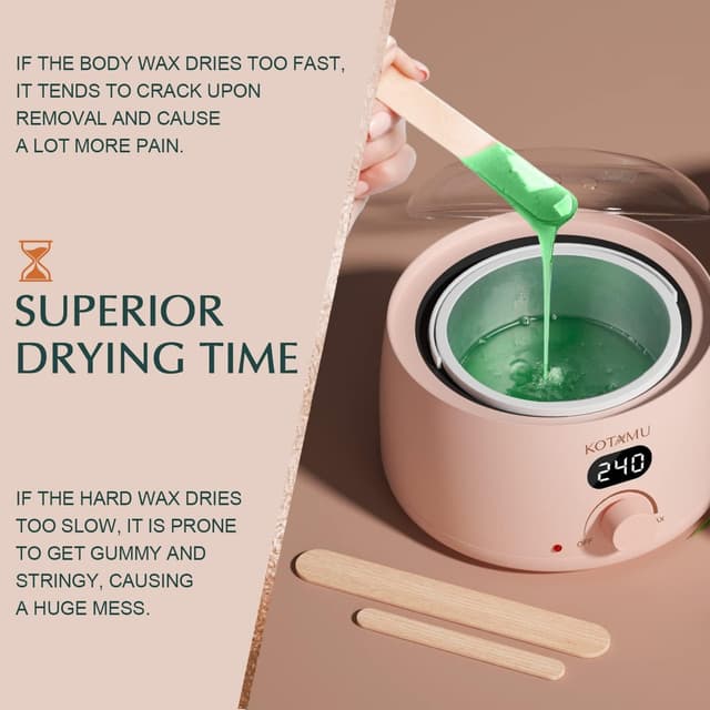 Detalle de KOTAMU Cera dura 1lb per depilazione senza strisce, adatta anche a pelli sensibili