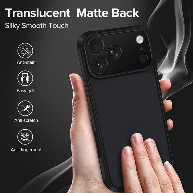 Detalle 2 de Coque ivoler mat pour iPhone 17 Pro (6,3 pouces) + 2 vitres en verre trempé, protection caméra et antichoc