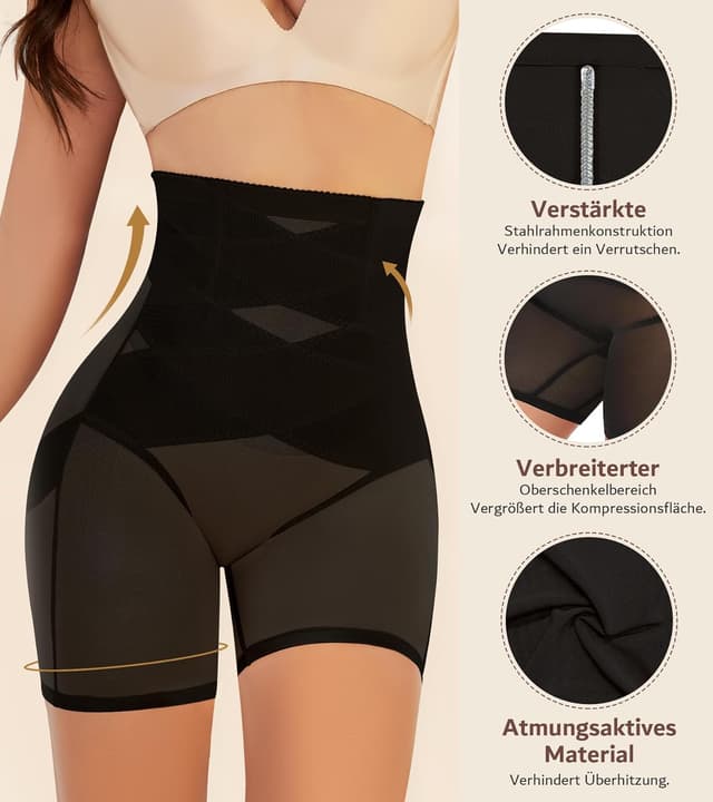 Detalle 2 de sellto Bauchweg Unterhose Damen mit hoher Taille – doppellagiges Shape-Design für Bauchkontrolle