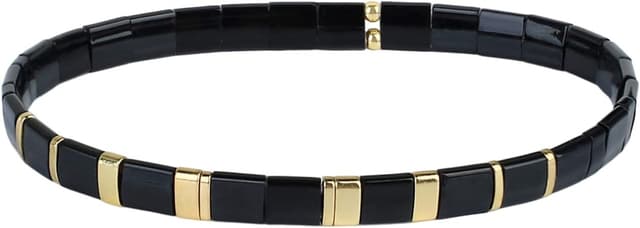 Detalle de KELITCH Tila-Perlen Armband mit Zartem Elastic Slip-Knoten – handgewebt