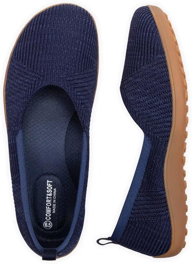 Detalle de Frank Mully Damen-Ballerinas für den Sommer – bequeme, rutschfeste Flats mit breiter Zehenpartie