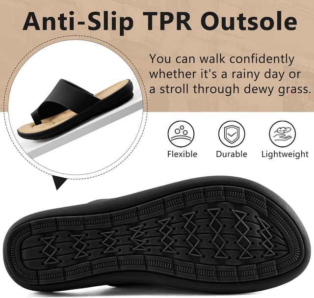 Detalle 2 de Reimferce Summer Flat Sandals for Women — Comfortable Orthopedic Walking Slides