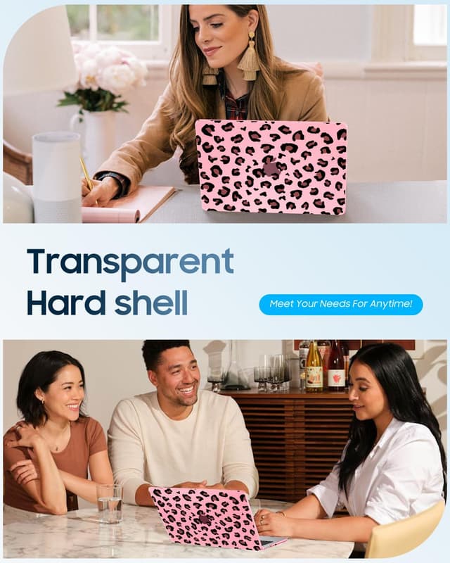 Detalle 2 de FINTIE Hard Shell Case for 13.6-inch MacBook Air (M5 2026/M4 2025/M3 2024/M2 2022) in Pink Leopard