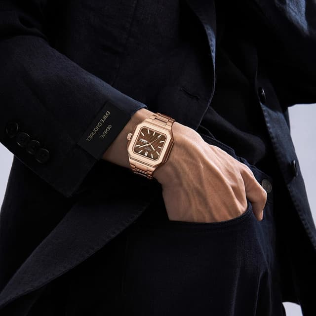 Detalle 2 de NIBOSI Orologio da polso da uomo analogico al quarzo in acciaio inox quadrato impermeabile 3 ATM stile business