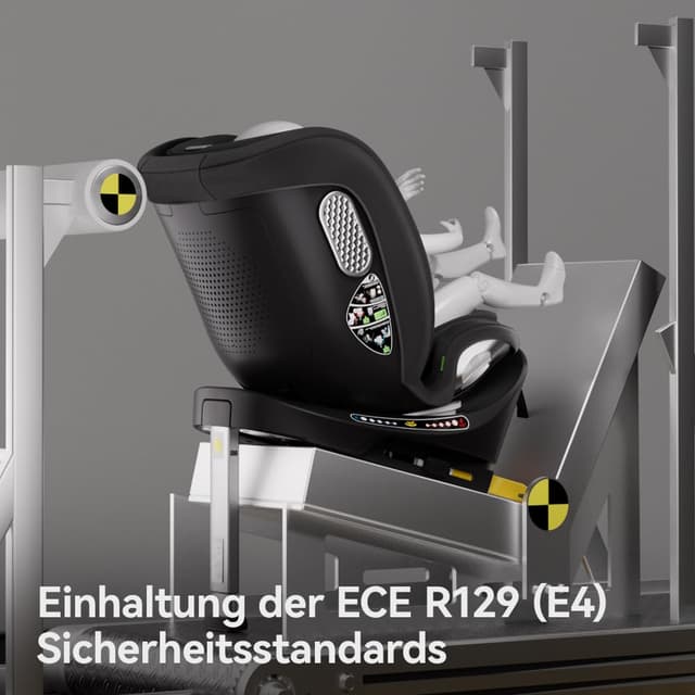 Detalle de Reboarder 360 Drehbar mit Isofix – 0–12 Jahre (40–150 cm) i-Size Kindersitz mit Getränkehalter, Liegeposition