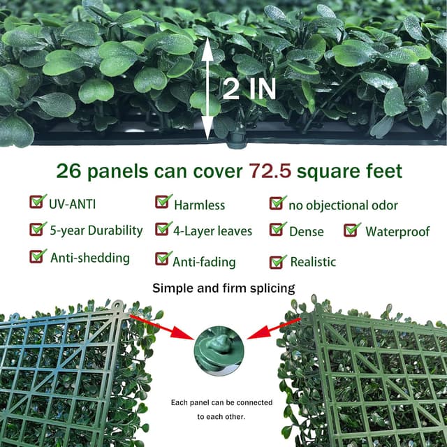 Thumbnail 2 de ODTORY Boxwood Hedge Panels 72.5 sqft