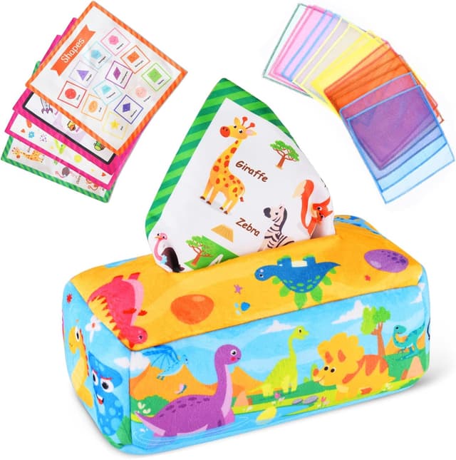 Detalle de Vicloon Tissue Box Spielzeug Dino, ab 6 Monate