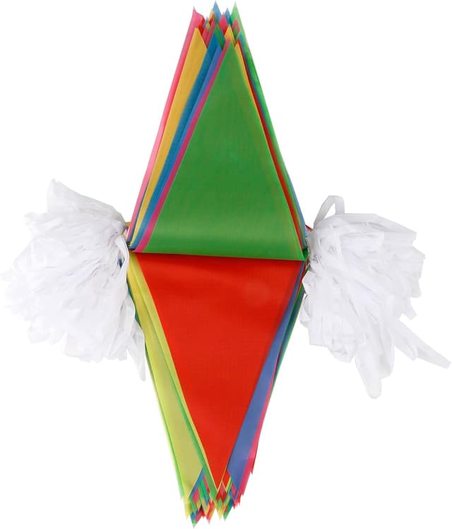 Detalle de EDATOFLY 240m Bunting Banner with 450 Nylon Pennant Flags – Waterproof party decoration