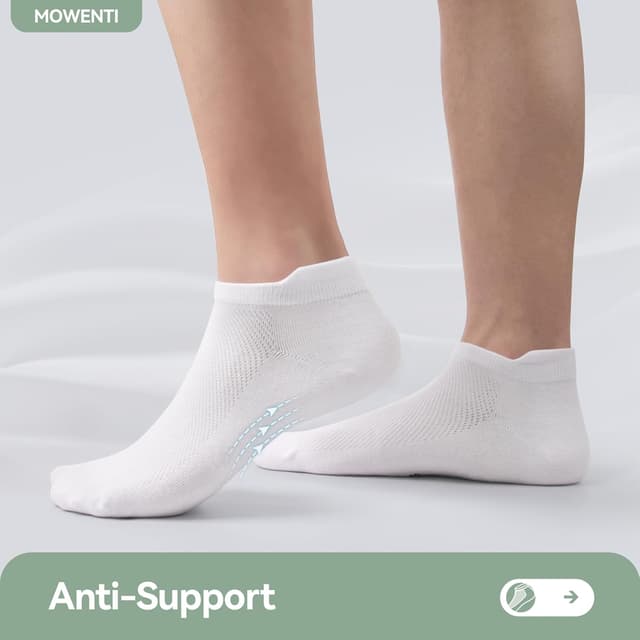 Detalle de Mowenti – 10 paires de chaussettes de sport respirantes en coton (socquettes) pour homme et femme