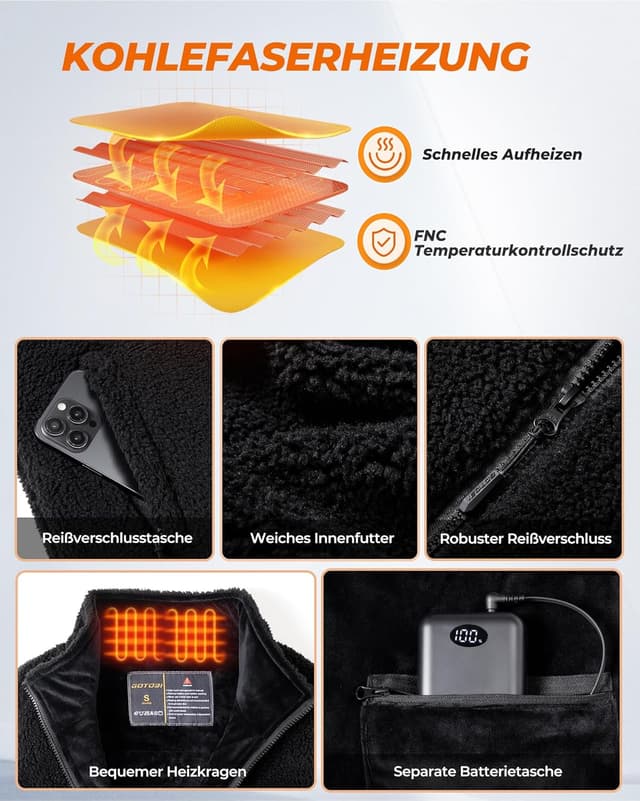Thumbnail 3 de GOTOBI Beheizbare Fleece Weste 16000mAh
