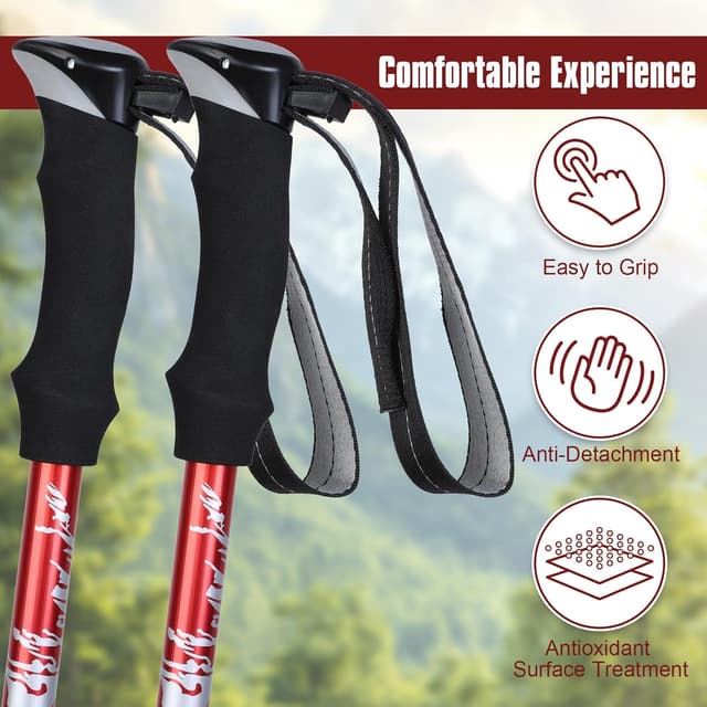 Thumbnail 5 de VINATO Bastones de Senderismo Plegables 2 Unidades