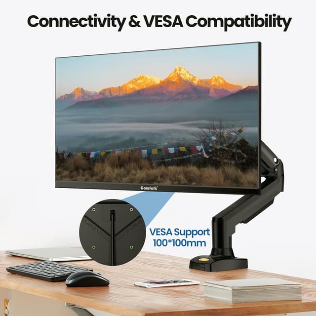 Detalle de Gawfolk Écran PC 32 pouces UHD 4K 60 Hz avec haut-parleurs intégrés, HDMI/DP et VESA 100×100