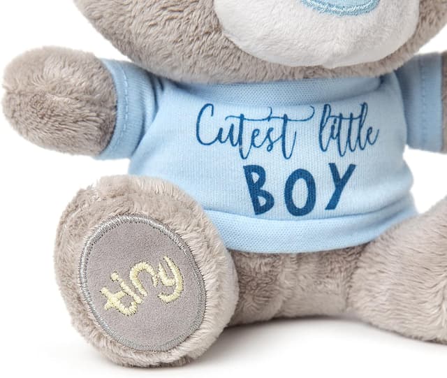 Detalle 1 de Me to You Tiny Tatty Teddy Cutest Little Boy Baby Bear (Blue/grey) – 15cm plush gift