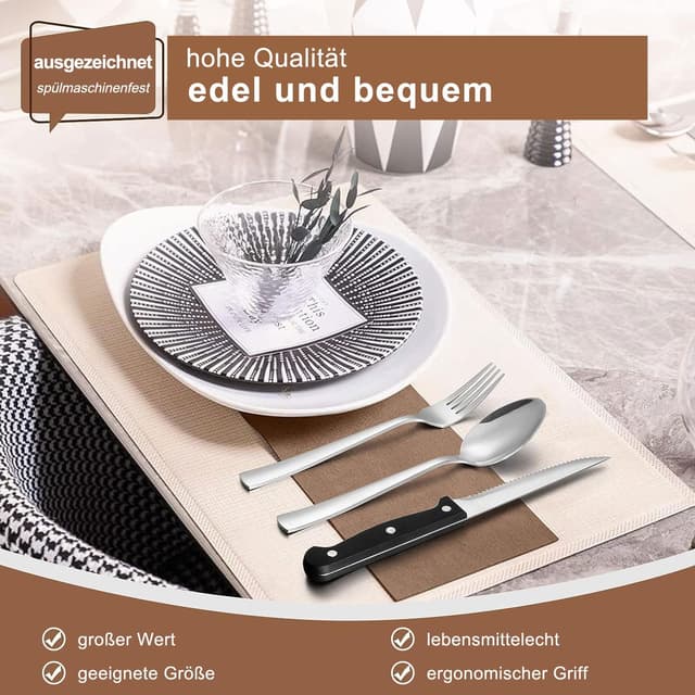 Thumbnail 4 de Terlulu 36-teiliges Edelstahl Besteckset 6 Personen