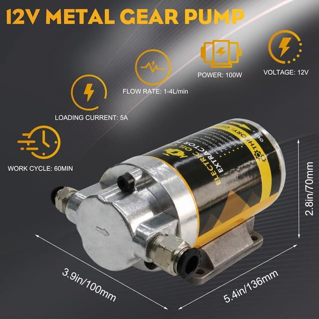 Detalle de FACFUEL Electric Oil Extractor Pump (12/24V, 100W) Oil Change Transfer Kit with Storage Case