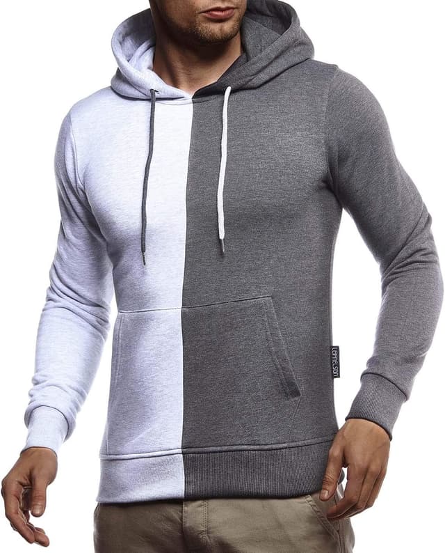 Detalle de Leif Nelson LN8337 : pull à capuche pour homme coupe ajustée