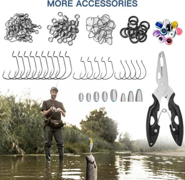 Detalle 1 de RISEMART Angeln Köder Set 144-teilig