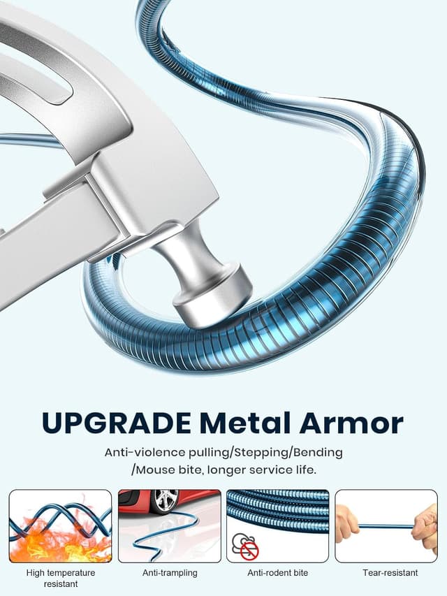 Detalle de WTPGTI 8K HDMI-Glasfaserkabel 15 m (HDMI 2.1, Steel Armor, AOC) mit Stahlpanzerung