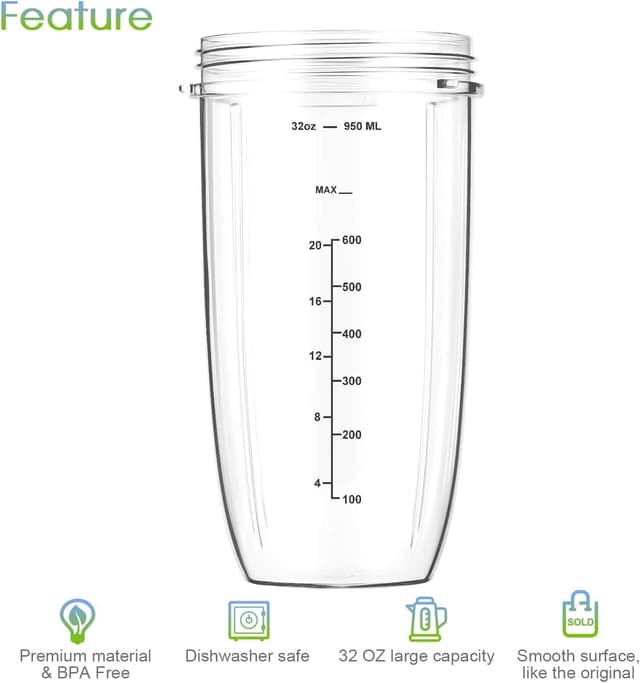 Detalle de 7-piece NutriBullet blender cup set 32oz