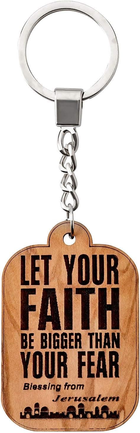 Detalle 2 de MaMeMi Schlüsselanhänger Peace aus Olivenholz mit Spruch & Echtheitszertifikat