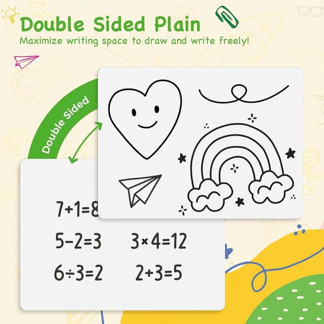 Detalle de Ohuhu 30 Pack Mini Whiteboard A4 (22 x 30 cm) with 30 double-sided boards, 30 pens & 30 erasers