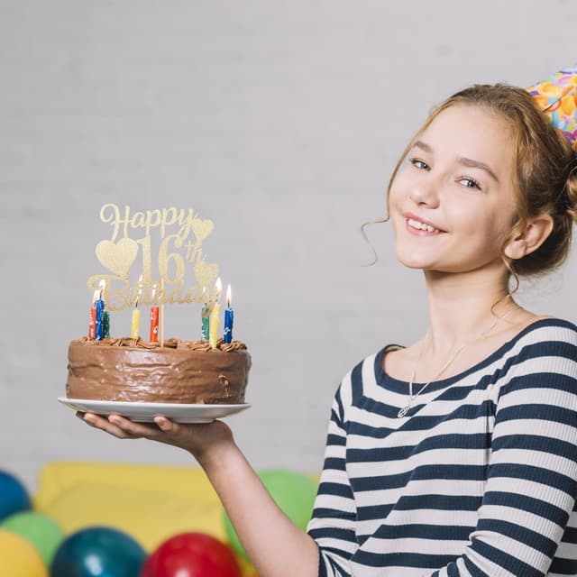 Thumbnail 4 de Bliceon Rose Gold 16th Birthday Cake Topper