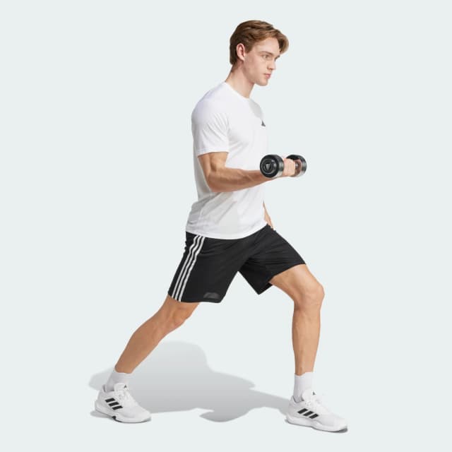 Detalle de Pantalón corto Adidas Train Essentials Piqué Training 3 bandas (negro)