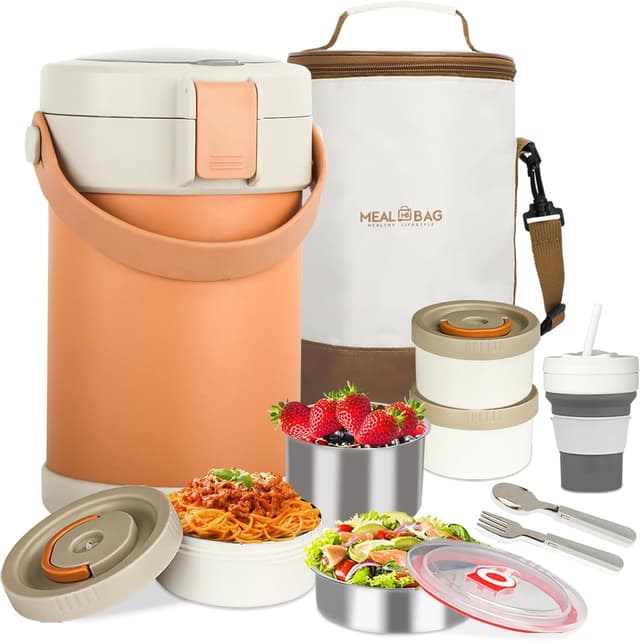 Detalle de 67oz Thermo 2L 3‑Layer Hot Food Jar 🍱