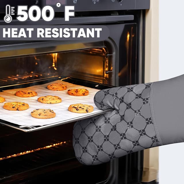 Detalle de Oven Mitts, Pot Holders & Kitchen Towels Set (12PCS) — Heat Resistant to 500°F with Non-Slip Silicone Surface