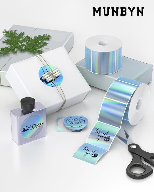 Detalle de MUNBYN 400 étiquettes thermiques laser 51 mm